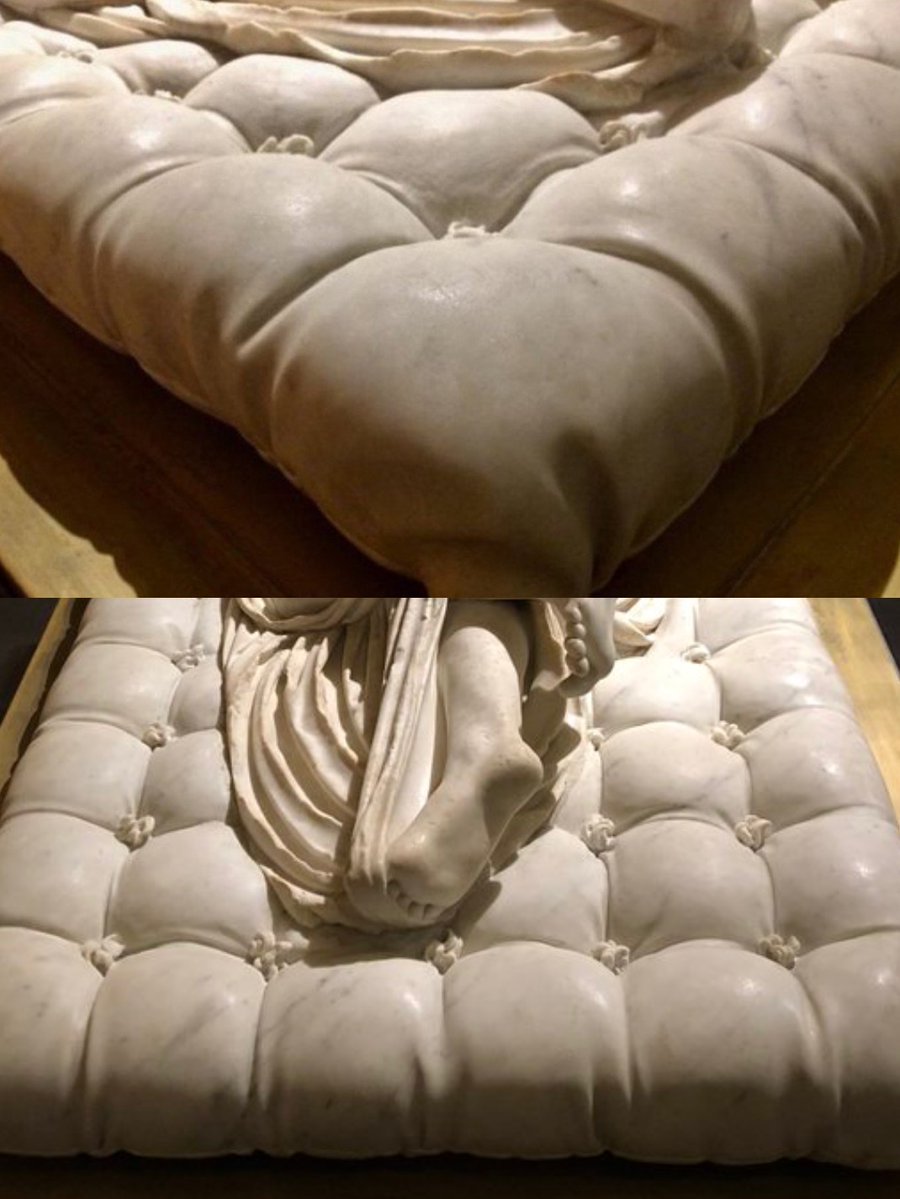 detailsinart's tweet image. Isso não é um colchão de verdade, esse é um colchão de mármore esculpido por Gian Lorenzo Bernini para o "Hermafrodito Adormecido"