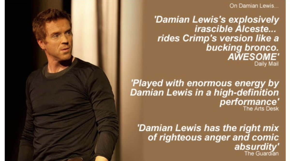 FanFunDamian's tweet photo. “This Misanthrope is angered by everything he sees around him and yet, at the same time, you might say he’s one of the great romantics in literature.” We revisit Damian Lewis in #TheMisanthrope on stage: https://t.co/avRBM763i3 #DamianLewis #KeiraKnightley #Moliere #Alceste https://t.co/DxxF5sxlwX