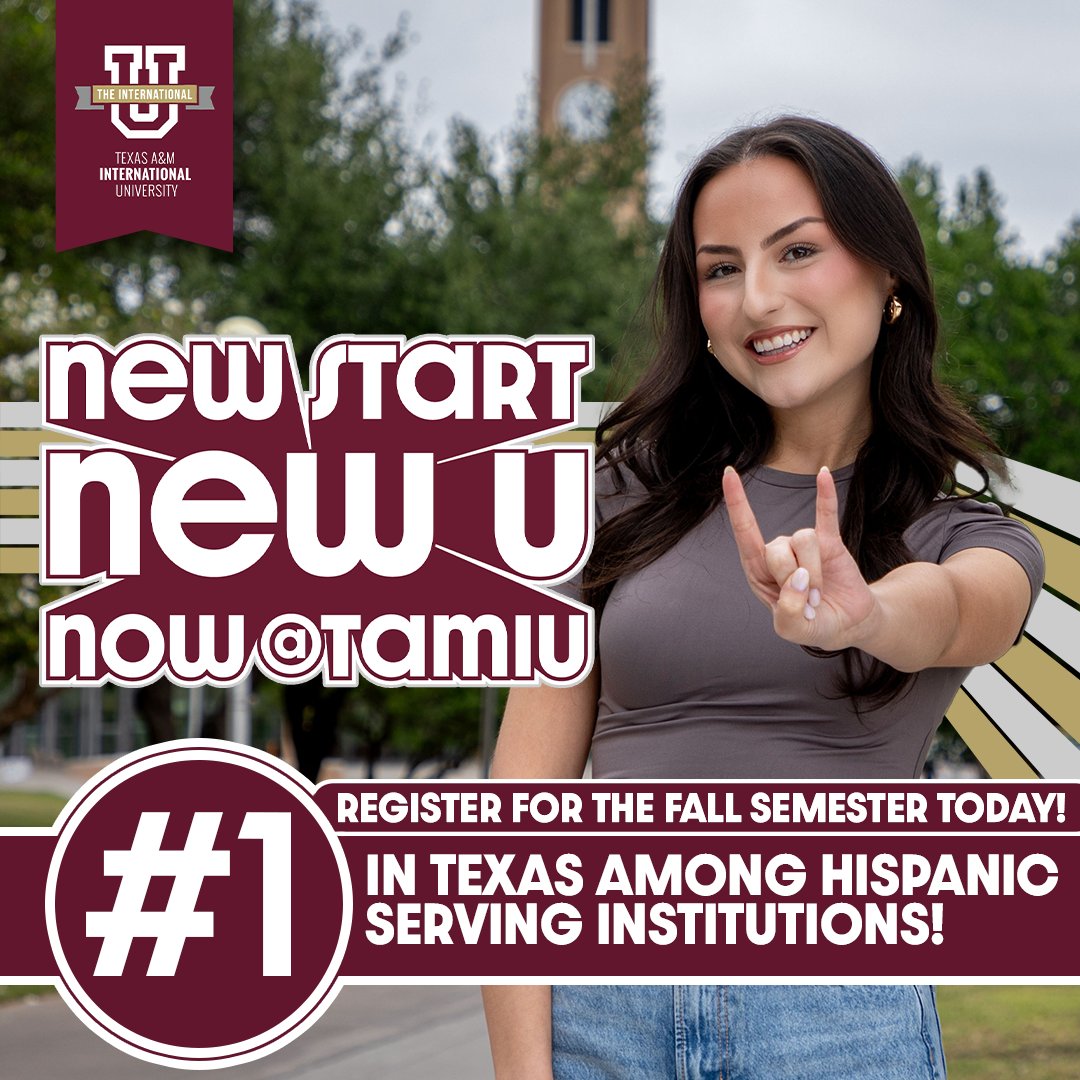 A great story begins with a new start, that's why we're here for you. Register today for our Fall 2025 Semester at TAMIU. 🤘

Learn more at go.tamiu.edu/registration