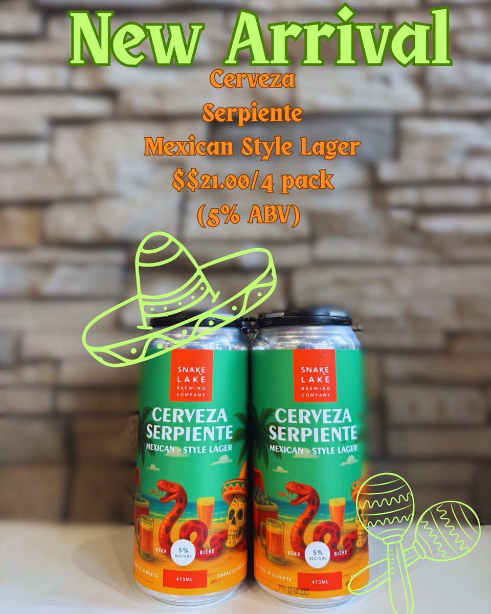 Let's say Bienvenida (Welcome) to <a href="/snakelakebrewco/">Snake Lake Brewing</a> New Mexican Style Style #Lager! It is light in colour &amp; body. Clean,dry &amp; crisp w/ flaked sweet corn &amp; the addition of Motueka hops that bring out a light lime character! Perfect for after mowing your lawn, or throwing a Fiesta!