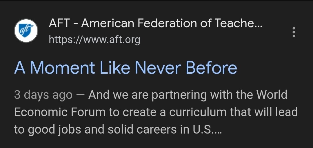 The teachers union just announced they "are partnering with the World Economic Forum to create a curriculum."