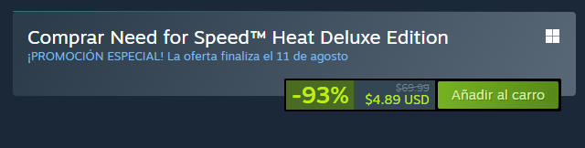 FlorAbrazo's tweet image. Anoche dije: me quiero comprar el Need for Speed Heat pero sale 70 USD, lo agrego a la wishlist as铆 cuando baje un poco lo compro
Hoy baj贸 a $4.89 KJJJ GRACIAS MILEI