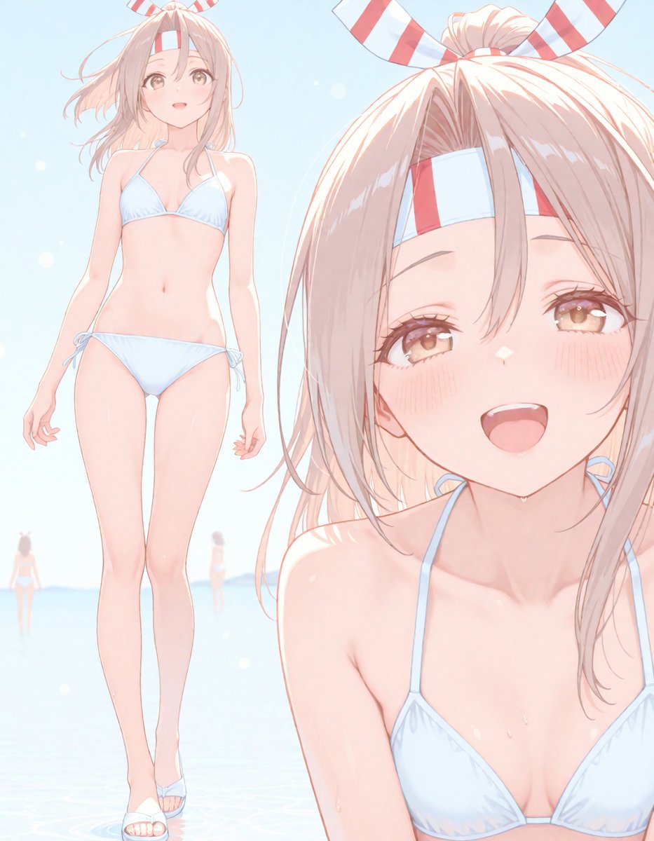 usadayoshi2sbc's tweet image. ビキニ瑞鳳
#艦これ
「似合い、ますか? ありがと! お礼に瑞鳳特製の卵焼きを分けてあげますねっ! はい、あーんっ」