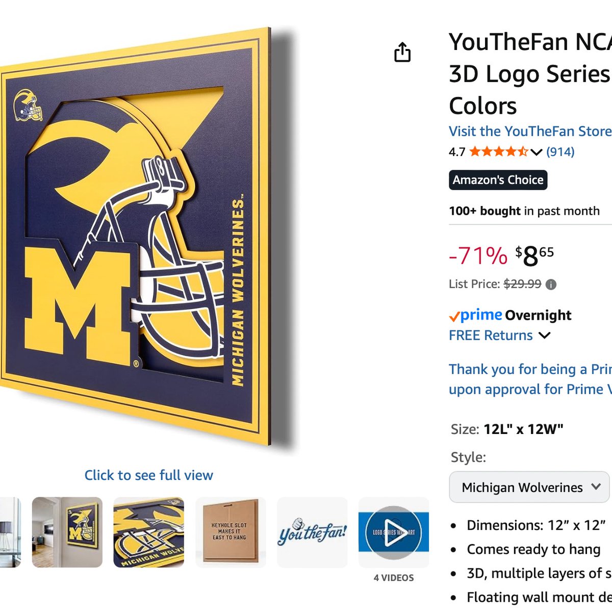 RetailHackr's tweet image. 12x12 NCAA College Wall Art as low as $8.65 (71% Off)

Many university options

Buy here --&amp;gt; amazon.com/YouTheFan-Indi…

#ad #deals #clearance #amazon