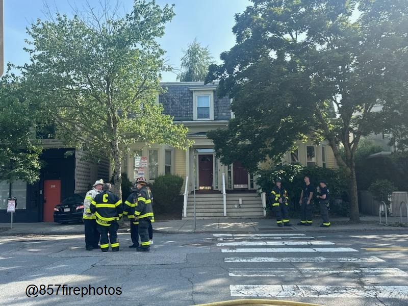 CambridgeMAFire's tweet image. Just after 4 pm, Eng 5, Lad 1, Res 1, Sqd 3, & Div 1 responded to the vehicle into the bldg at 350 Broadway, which damaged the gas meters. Gas flow was secured. One person was treated & transp for evaluation.
Duty: Group 1
@EversourceMA was on scene to shut down the gas service.