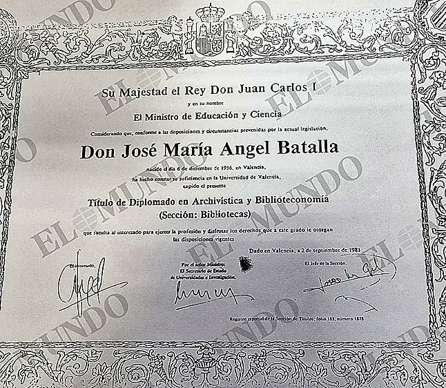 🔴EXCLUSIVA DE EL MUNDO 

El comisionado del Gobierno para la Dana falsificó su título para convertirse en funcionario

Antifraude denuncia que en 1985 entregó una fotocopia de una diplomatura que no acabó para acceder a un puesto en la Administración  elmundo.es/espana/2025/07…