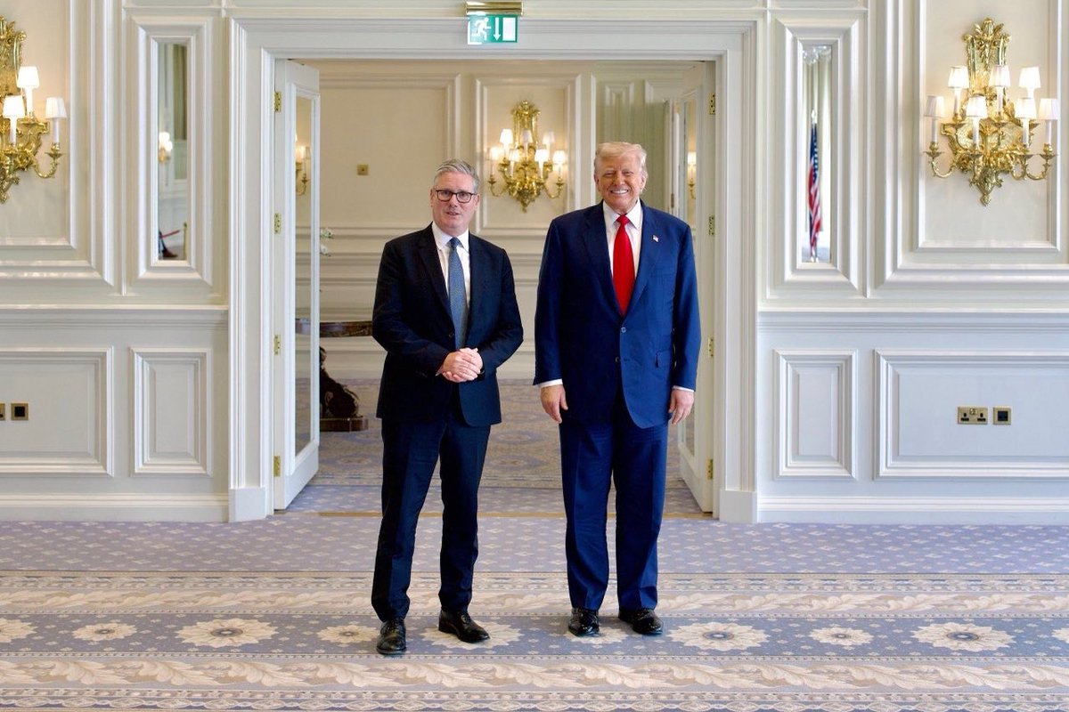 📸 President Donald J. Trump and Prime Minister <a href="/Keir_Starmer/">Keir Starmer</a> in Scotland. 🤝