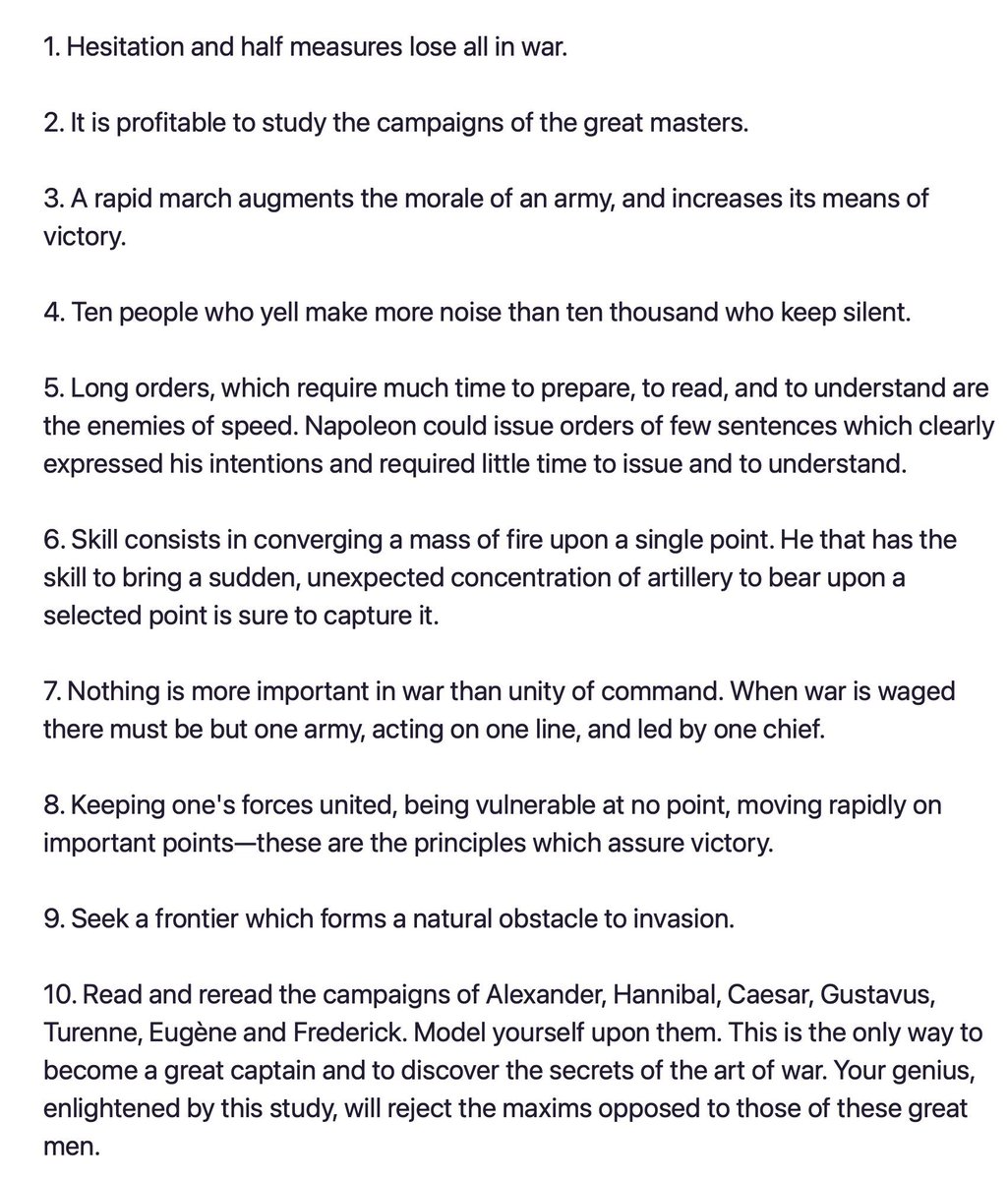 Napoleon’s maxims:
