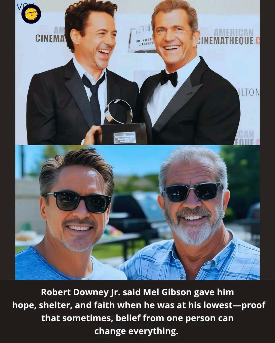 Robert Downey Jr. once said: "When I couldn't get sober, Mel Gibson told me not to lose hope." He urged me to find my faith, gave me a roof and made sure I had food on the table. In the darkest moments, he didn't judge me, he held me. Because sometimes, all you need to lift