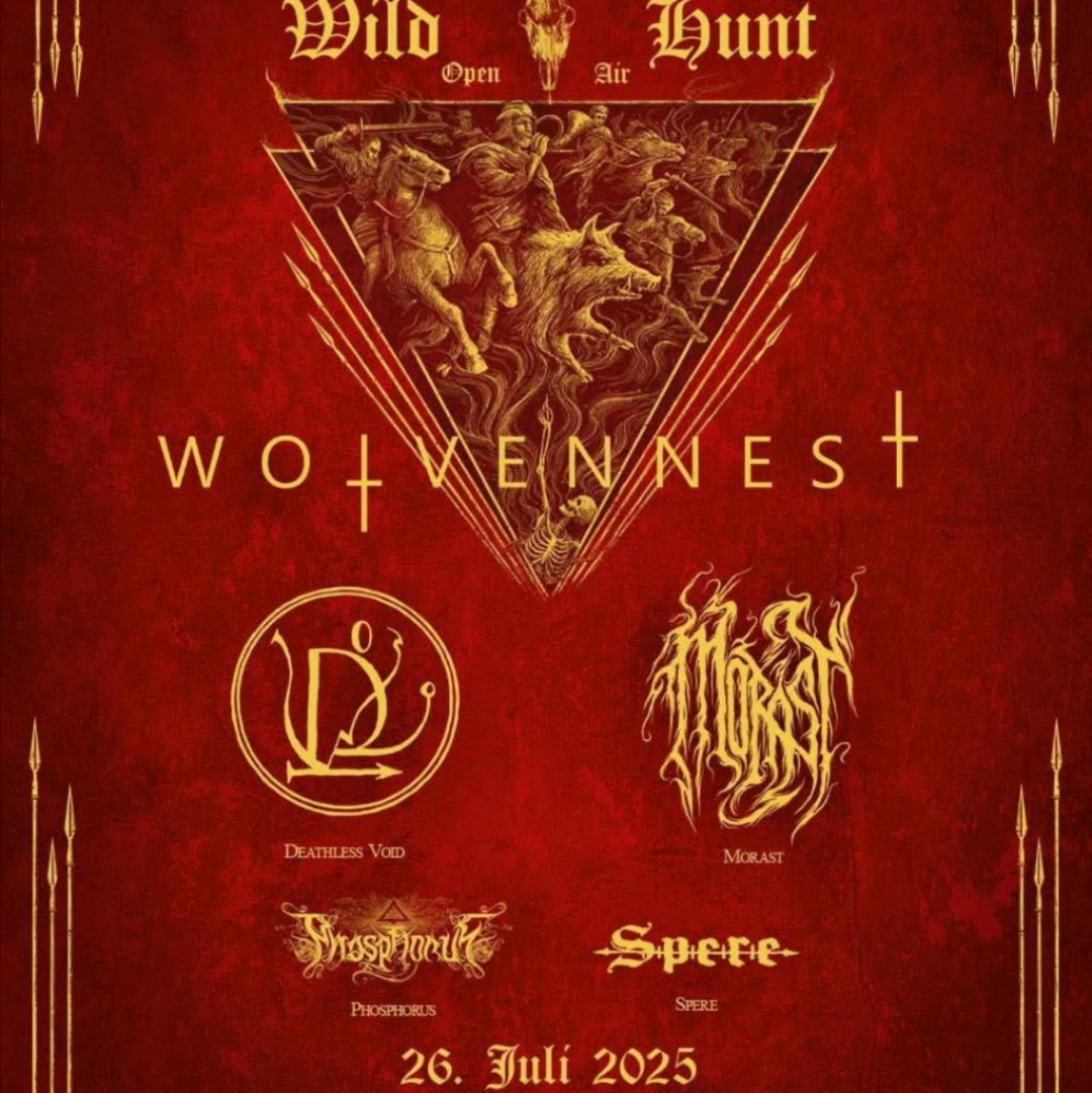 VanGore's tweet image. Wolvennest, Morast, Deathless Void, Spere und Phosphorus beim Wild Hunt Open Air am 26. Juli 2025 in Güdesweiler
fullmetalmayhem.org/2025/07/28/wil…
#Wolvennest #Morast #DeathlessVoid #Spere #Phosporus #BlackMetal #GermanBlackMetal #GUBM #Schwarzmetall #BlackDeathMetal #GermanBlackDeathmetal