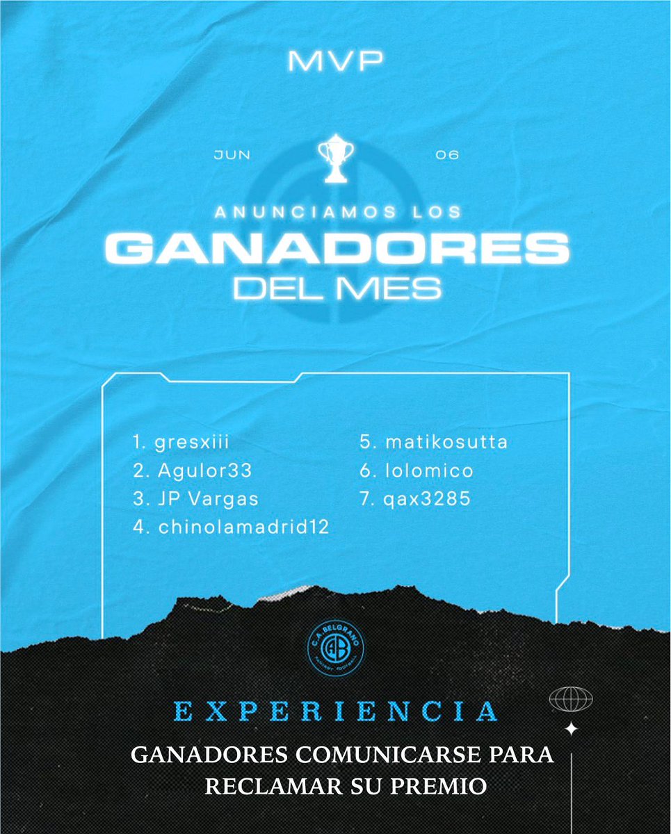 BelgranoLegasy's tweet photo. ¡Atención, campeones del primer torneo 2025! 

¡Su premio ya los está esperando!  Envíennos un mensaje directo y les daremos todos los detalles.

¿No aparecés en la lista de ganadores? 😱
¡No te preocupes! Comentá BELGRANO y un regalo sorpresa llegará directo a tu DM. 💌✨ https://t.co/jdSmQEf8UX