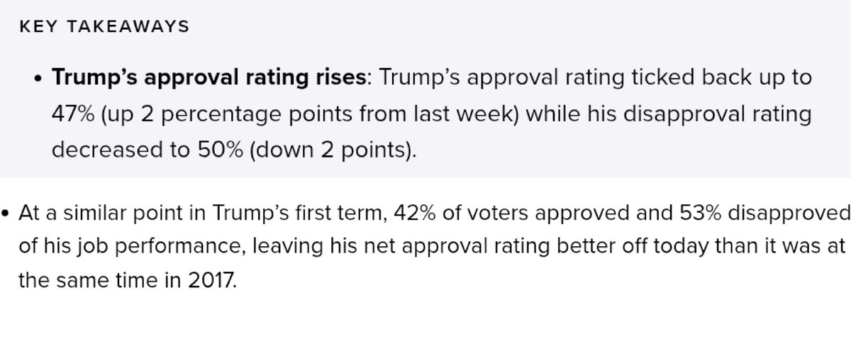 Morning Consult - Trump Approval 

Approve: 47% (+2)
Disapprove: 50% (-2)

(Shift vs last week) | July 25-27 | RV