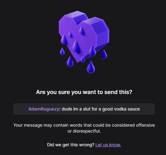 fuck off twitch. god forbid a dude fuck with pasta