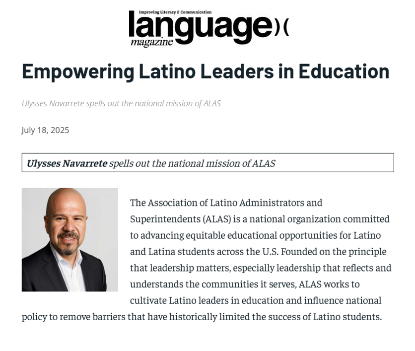 ICYMI- Our Executive Director Ulysses Navarrete authored an article about ALAS for the June issue of Language Magazine. In the piece he discusses the mission of ALAS, and how others can get involved. 
Read more: languagemagazine.com/2025/07/18/lat…