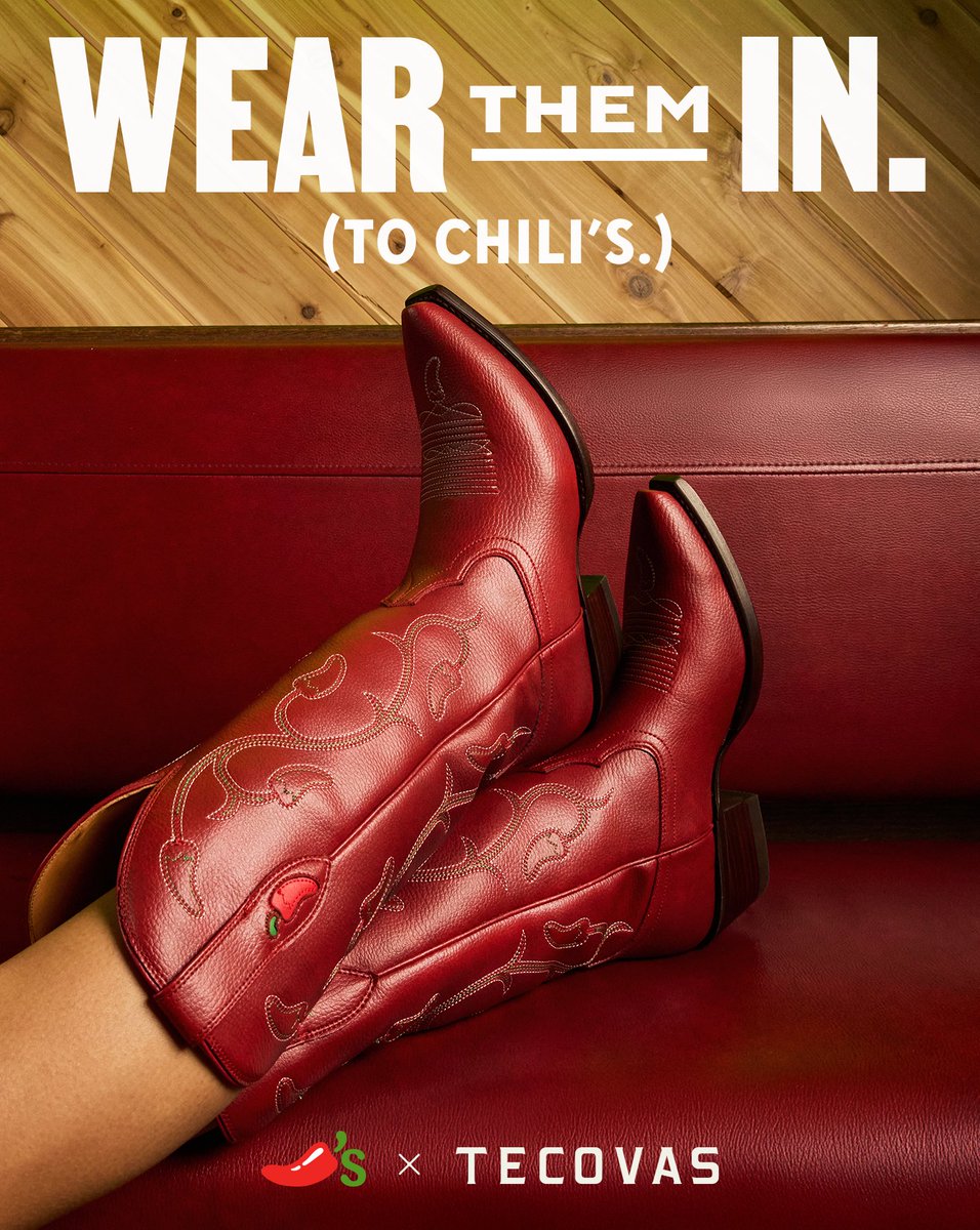 Tecovas boots made from 100% genuine Chili’s booths… you're welcome.