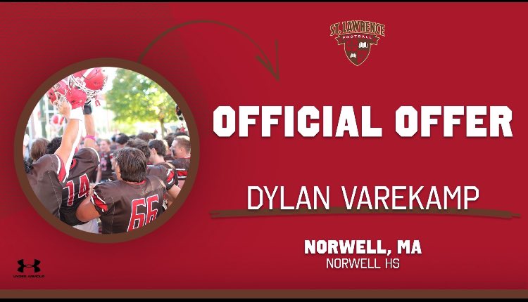 Dylan Varekamp (@varekampdy6090) on Twitter photo Extremely Blessed to have received a Offer from <a href="/SLU_Football/">St. Lawrence Football</a>!!! Thank you <a href="/CoachMaxWarden/">Max Warden</a> <a href="/CoachCentofanti/">Coach Dom Centofanti</a>! Extremely Blessed to have received a Offer from <a href="/SLU_Football/">St. Lawrence Football</a>!!! Thank you <a href="/CoachMaxWarden/">Max Warden</a> <a href="/CoachCentofanti/">Coach Dom Centofanti</a>!
