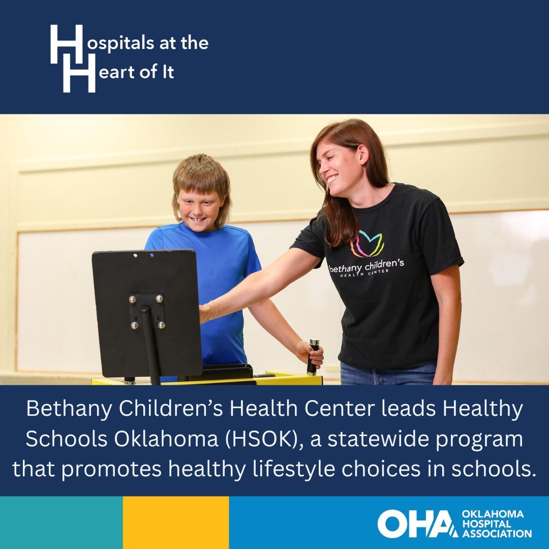 Since 2021, Bethany Children’s has led Healthy Schools Oklahoma, helping students statewide learn about nutrition, exercise, tobacco prevention, injury prevention &amp; oral health. Click the link below to learn more. #HospitalsAtTheHeartOK 
buff.ly/MIZVfGS