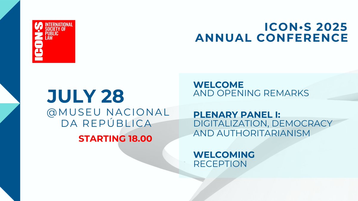 ICON__S's tweet image. The Opening Ceremony, Plenary Panel I on Digitalization, Democracy & Authoritarianism, and the Welcoming Reception will take place at the iconic Museu Nacional da República
🕕 Please arrive by 6:00 PM.
📍 maps.app.goo.gl/yGkUKRLTfCzpjS…
