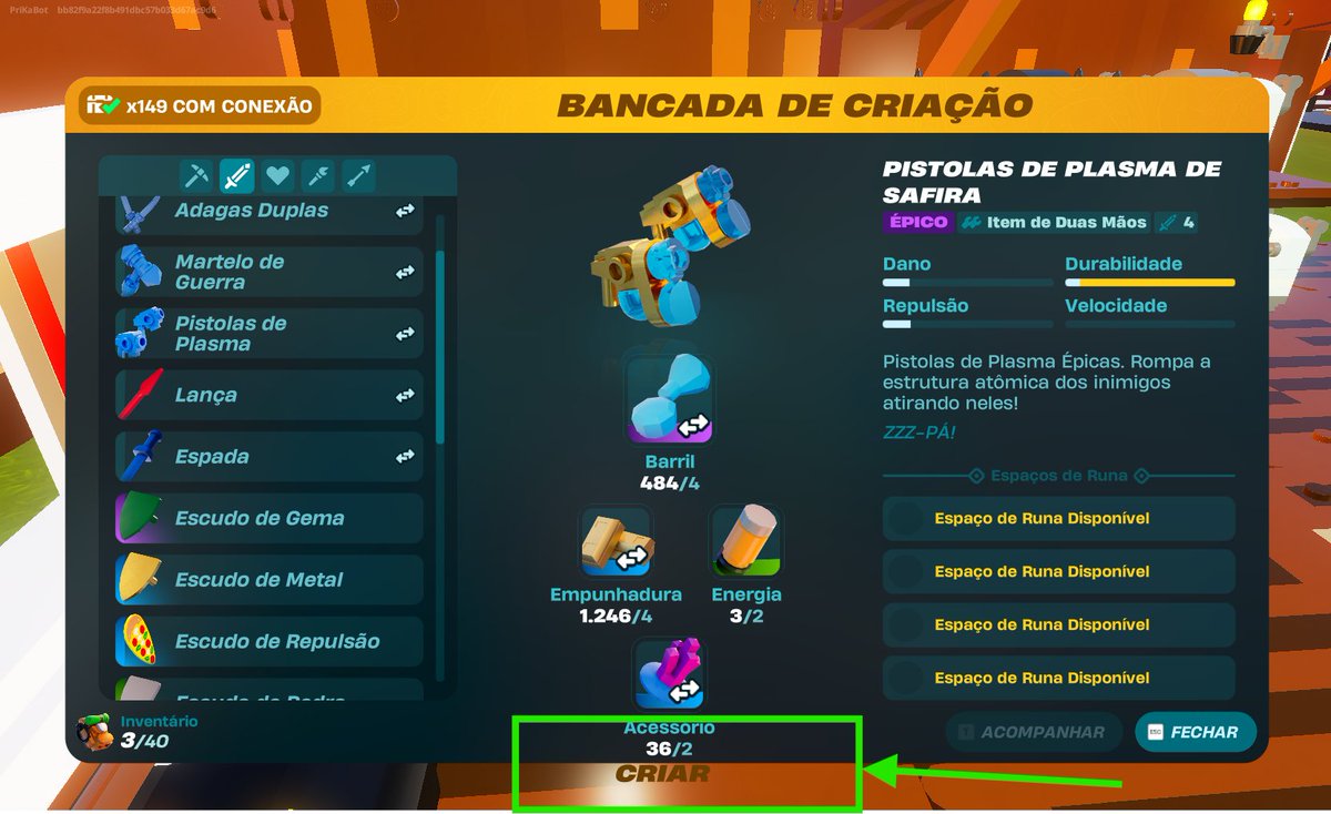 prieduarda's tweet photo. @LEGOFN_Status Is there any plan to fix this button? Plasma pistols cannot be created due to a screen design error. https://t.co/BXG2QEABn1