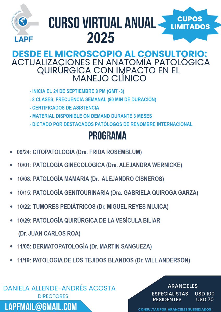 🚨 ¡Se viene un nuevo curso de LAPF!
Cada año con temas renovados y ponentes de primer nivel.
📚 ¡No te lo podés perder! #LAPF2025