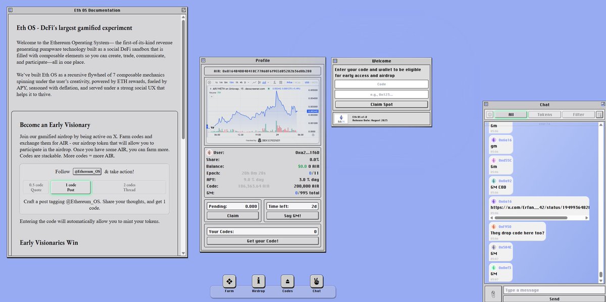 I found Ethereum OS "$450 for a post" ETH holders you got to watch this

Ethereum OS is the official account for Ethereum Operating System, a social DeFi platform where users can create and trade custom tokens while earning ETH through automated revenue sharing (EOS token) and