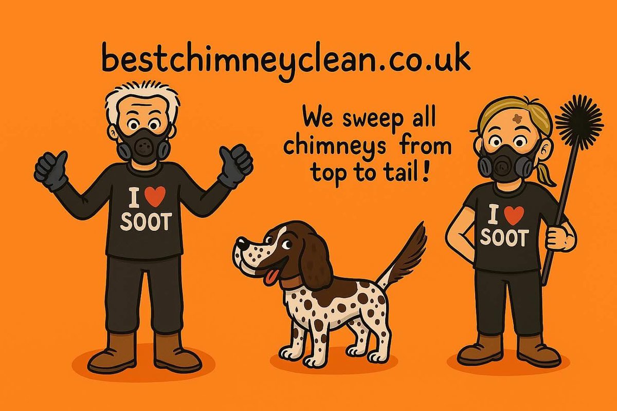 Chloe and Jonathan, coming to a chimney near you soon (if you live in #Exeter 😉). #exeter #chimneysweep #growing 🔥🎩🏠
