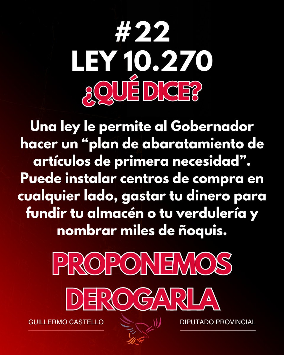 grcastello's tweet image. Una ley le permite al Gobernador hacer un “plan de abaratamiento de artículos de primera necesidad”. Para eso puede instalar centros de compra en cualquier lado.
Te gusta el ESTADO EMPRESARIO nombrando miles de ñoquis y gastando tu dinero para fundir tu almacén o tu verdulería?