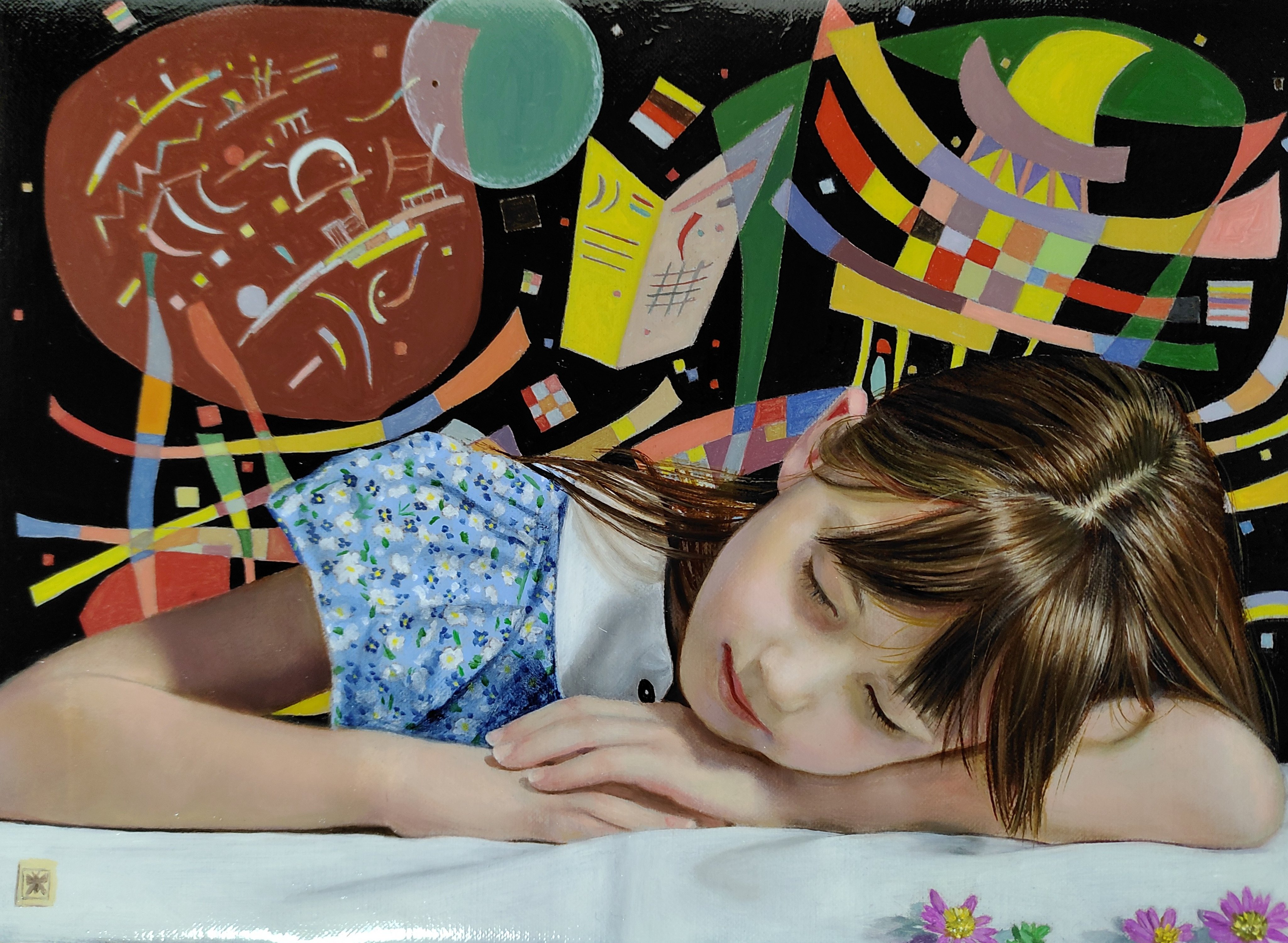 絵画 油彩画 少女 福田宏樹 「新しい時代（ウーリャI）」 福田宏樹