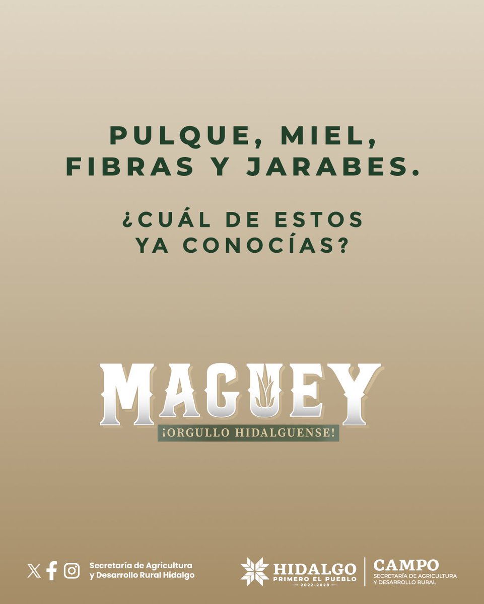 🌵¿Sabías todo lo que el #maguey nos ofrece?
🍽️ Del campo a tu mesa, esta planta brinda sabor, tradición y sustento para miles de familias.
#PrimeroElCampo