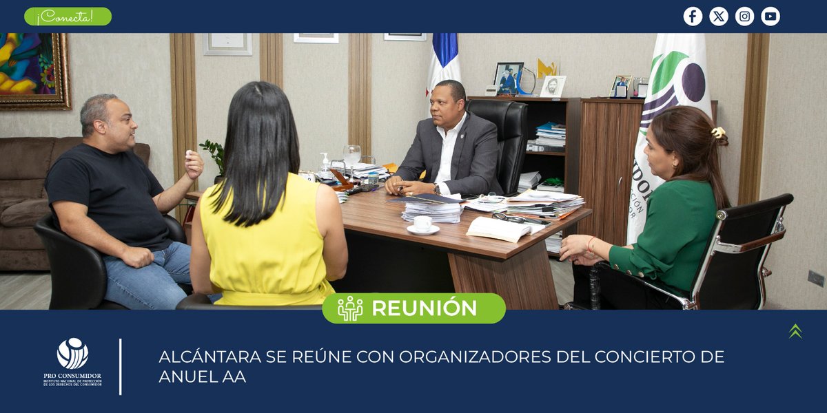 El director de Pro Consumidor, Eddy Alcántara, se reunió con los organizadores del concierto de Anuel AA, quienes garantizaron que las boletas del show pospuesto serán válidas para este miércoles en el Estadio Quisqueya.