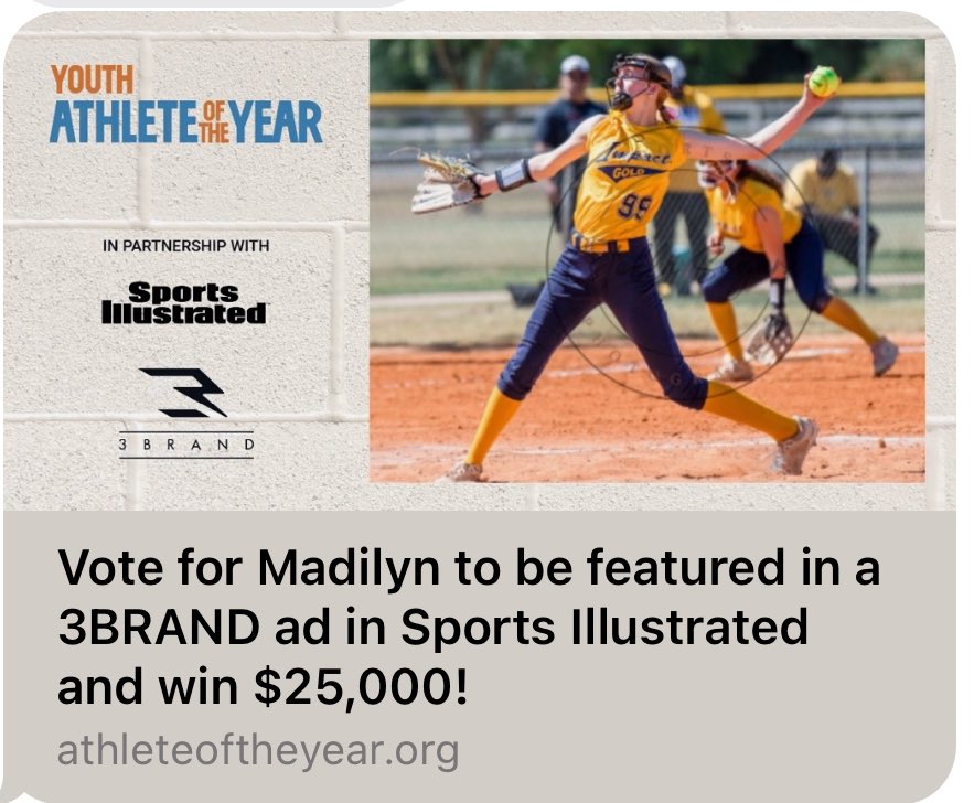 Klein High Softball (@kleinsoftball) on Twitter photo Click on the link below to vote <a href="/MadilynSchultz9/">Madilyn_Schultz99</a> Youth Athlete of the Year 🙌🏼 <a href="/KleinAthletics/">Klein High Athletics</a> <a href="/KleinISD/">Klein ISD</a> <a href="/KleinISDAth/">Klein ISD Athletics</a>
athleteoftheyear.org/2025/madilyn-6… Click on the link below to vote <a href="/MadilynSchultz9/">Madilyn_Schultz99</a> Youth Athlete of the Year 🙌🏼 <a href="/KleinAthletics/">Klein High Athletics</a> <a href="/KleinISD/">Klein ISD</a> <a href="/KleinISDAth/">Klein ISD Athletics</a>
athleteoftheyear.org/2025/madilyn-6…