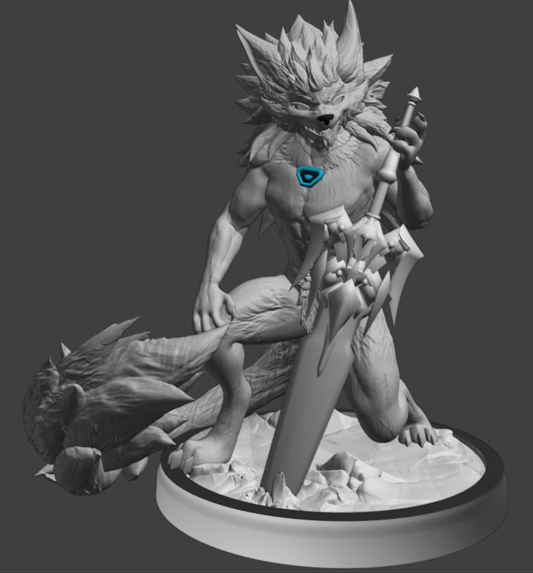 Finally got my grubby mittens on a 3D printer

Here's the sculpt I did of my VRC avatar that I finished and printed! #b3d