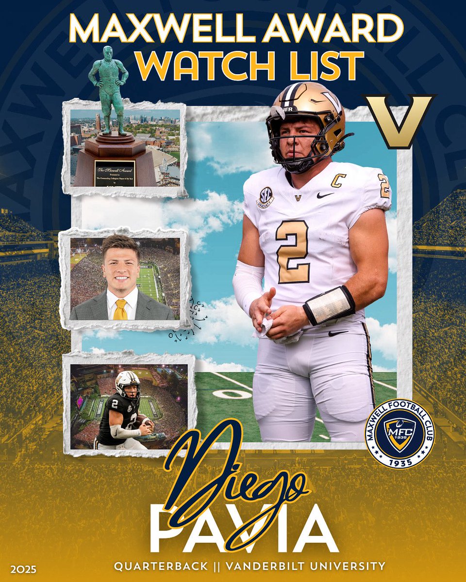 🏈 @VandyFootball 's @diegopavia02 has been named to the
