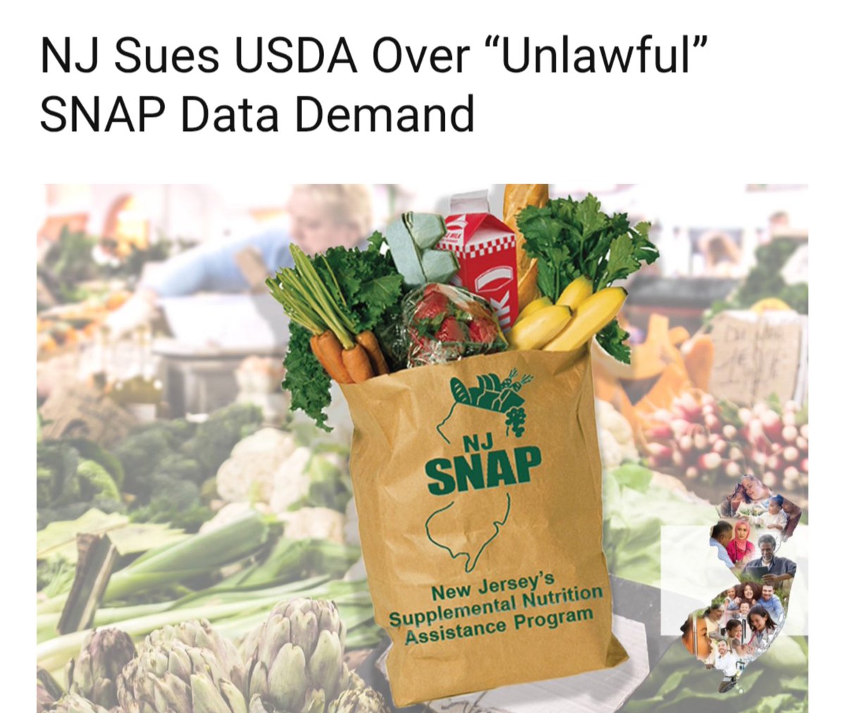 NJ and 19 other states sue the USDA, using your tax dollars to do so btw, over "Unlawful" SNAP Data Demand

Jersey alone has 660M in SNAP Errors, think that needs to be looked into Democrats, I'd say there's a problem