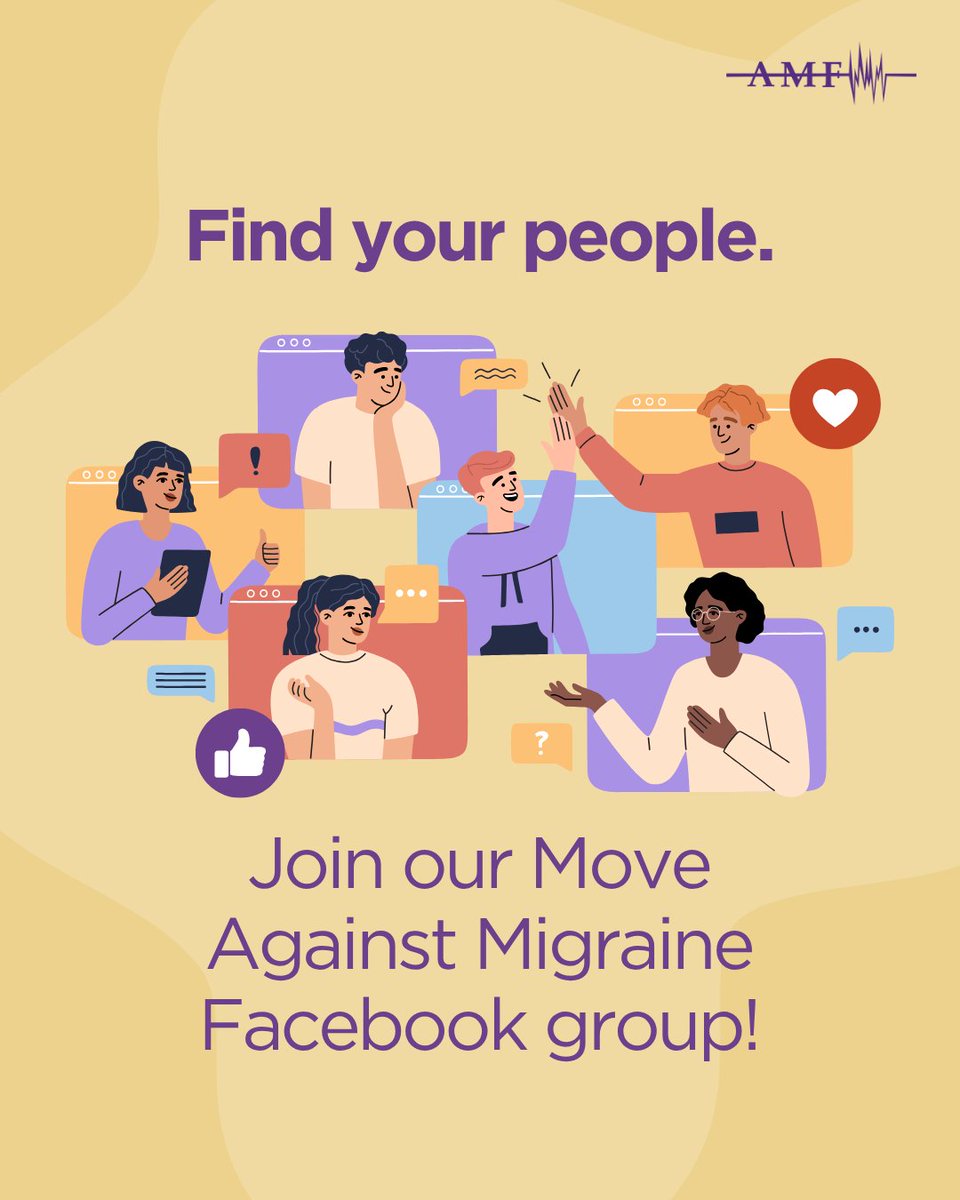 Living with migraine can feel isolating, but you don’t have to do it alone. Join our MAM FB group to connect with others and find support from people who truly get it.

Join now: facebook.com/groups/MoveAga… 

Already a member? Tell us how it has helped you!