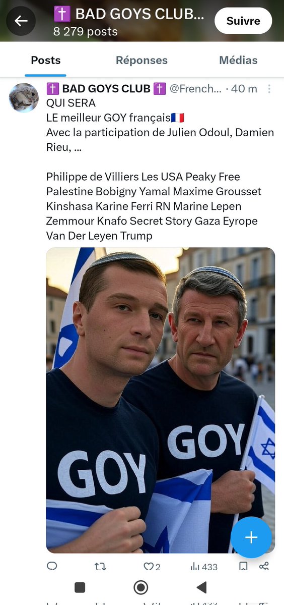 Teddy The Dude🎗️🇫🇷 (@teddymcdonald75) on Twitter photo ANTISÉMITISME 👉 <a href="/FrenchHypocrisy/">✝️ BAD GOYS CLUB ✝️</a>
Au vu de son fil d'actualité, il n'y a pas de miracle.
Cet individu est originaire du nord d'un certain continent. ANTISÉMITISME 👉 <a href="/FrenchHypocrisy/">✝️ BAD GOYS CLUB ✝️</a>
Au vu de son fil d'actualité, il n'y a pas de miracle.
Cet individu est originaire du nord d'un certain continent.