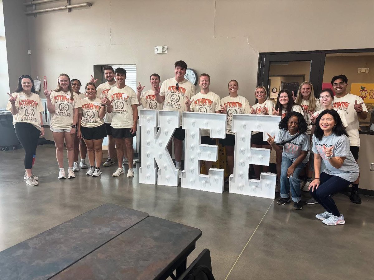 OSUMedicine's tweet image. Happy Orientation Week to our Class of 2029 medical students! Today, they volunteered at local organizations around Tulsa and Tahlequah, serving the community with cowboy pride. Welcome to the family, Class of 2029!