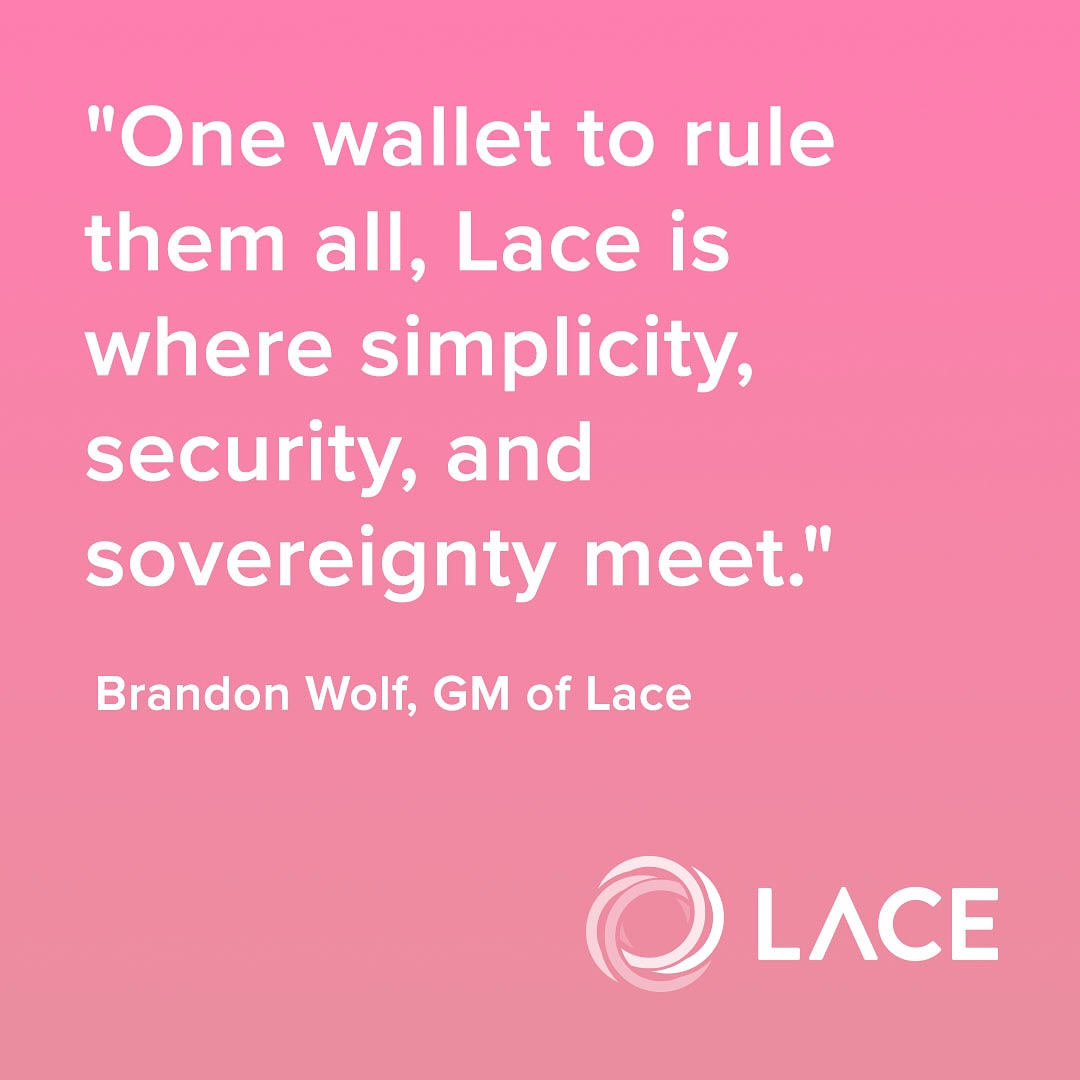 lace.io (@lace_io) on Twitter photo “One wallet to rule them all, Lace is where simplicity, security, and sovereignty meet.” — <a href="/BrandonWolf/">Brandon Wolf</a> GM of Lace
#Lace #Crypto #Web3 #Bitcoin “One wallet to rule them all, Lace is where simplicity, security, and sovereignty meet.” — <a href="/BrandonWolf/">Brandon Wolf</a> GM of Lace
#Lace #Crypto #Web3 #Bitcoin