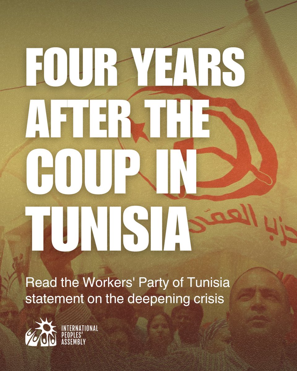 peoplesassembl_'s tweet image. 🇹🇳 July 25 marks four years since Tunisia's "white coup." President Kais Saied exploited a period of mass uprising in 2021 by taking full executive authority and dissolving parliament.
Four years later, his misleading populist rhetoric has only deepened the crisis. Corruption…