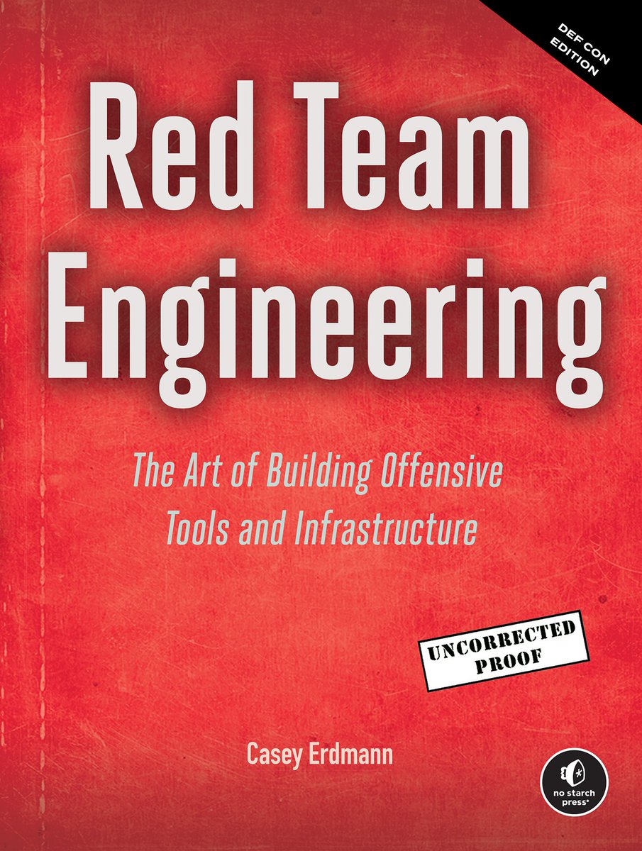 Most red team books tell you WHAT to do. This one shows you HOW to actually do it.

Red Team Engineering by <a href="/CaseyLErdmann/">Casey Erdmann</a> breaks the "theory only" curse – custom tools, real infrastructure, the techniques that usually stay behind closed doors. From someone who's actually been