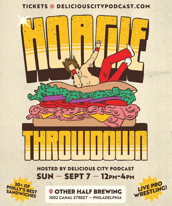 PWE (@pweshows) on Twitter photo Wrasslin’ 🤼♂️ & Sandwiches 🥪 collide Sept 7 for The Delicious City Podcast @ <a href="/OtherHalfNYC/">Other Half Brewing</a> see the stars of PWE <a href="/BestPizzaChef/">LuigiPrimo</a> <a href="/TheJordanOIiver/">Jordan Oliver | GO THE DISTANCE!!</a> <a href="/Gabbity/">Gabby Ortiz</a> <a href="/TheGriffinMcCoy/">Griffin McCoy</a> <a href="/HotDogStarkes/">HOTDOG</a> + hoagies from <a href="/angelosapeeetz/">Angelo's South Philly</a> Farina Di Vita, Breezy’s Deli and much more.
Ticket Link in bio Wrasslin’ 🤼♂️ & Sandwiches 🥪 collide Sept 7 for The Delicious City Podcast @ <a href="/OtherHalfNYC/">Other Half Brewing</a> see the stars of PWE <a href="/BestPizzaChef/">LuigiPrimo</a> <a href="/TheJordanOIiver/">Jordan Oliver | GO THE DISTANCE!!</a> <a href="/Gabbity/">Gabby Ortiz</a> <a href="/TheGriffinMcCoy/">Griffin McCoy</a> <a href="/HotDogStarkes/">HOTDOG</a> + hoagies from <a href="/angelosapeeetz/">Angelo's South Philly</a> Farina Di Vita, Breezy’s Deli and much more.
Ticket Link in bio