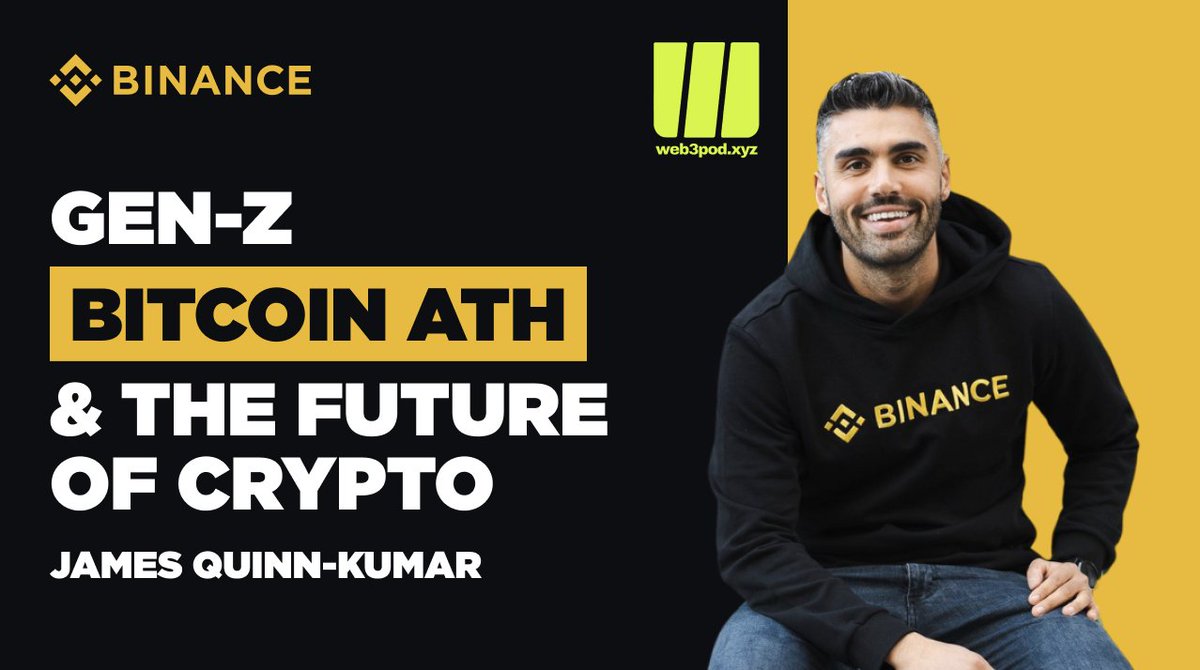 Are Kiwi GenZ really choosing to invest in Bitcoin over Property? Binance Australia and New Zealand Marketing Director <a href="/Jamesqk/">James Quinn-Kumar</a> chats with <a href="/samkamani/">Sam Kamani</a> on the Web3Pod.xyz on his career, where $BTC is heading now and how we're onboarding the next million Kiwis users to
