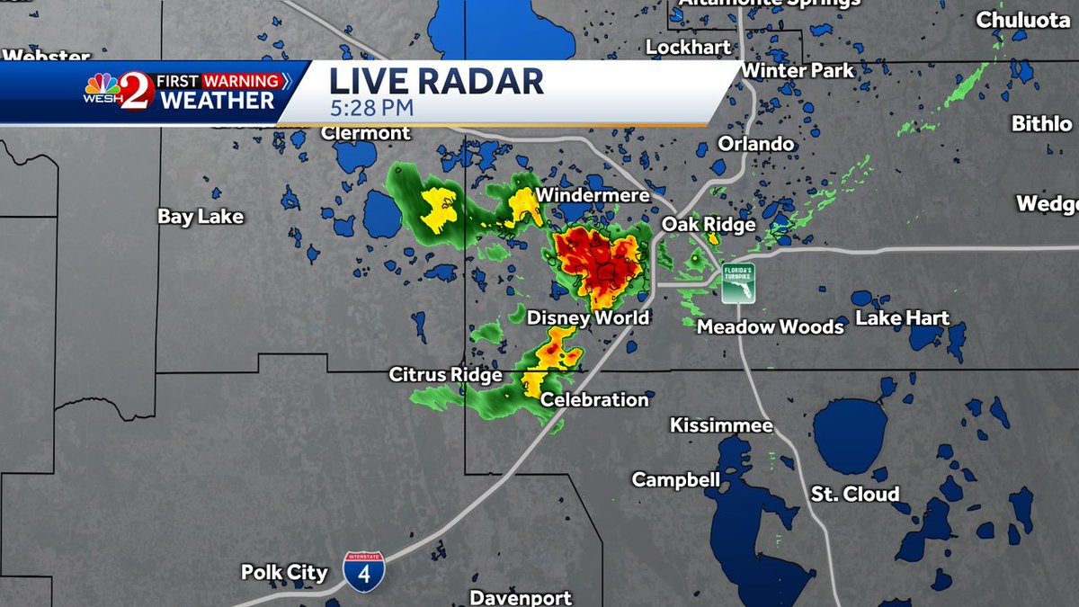 EricBurrisWESH's tweet image. Here's a closer look at the strong storms in Orange, Osceola, Lake. We're tracking it!