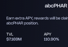 LHBCrypto's tweet image. As price comes down, APY starts cranking on $abcPHAR. Good entries all around for the eco.