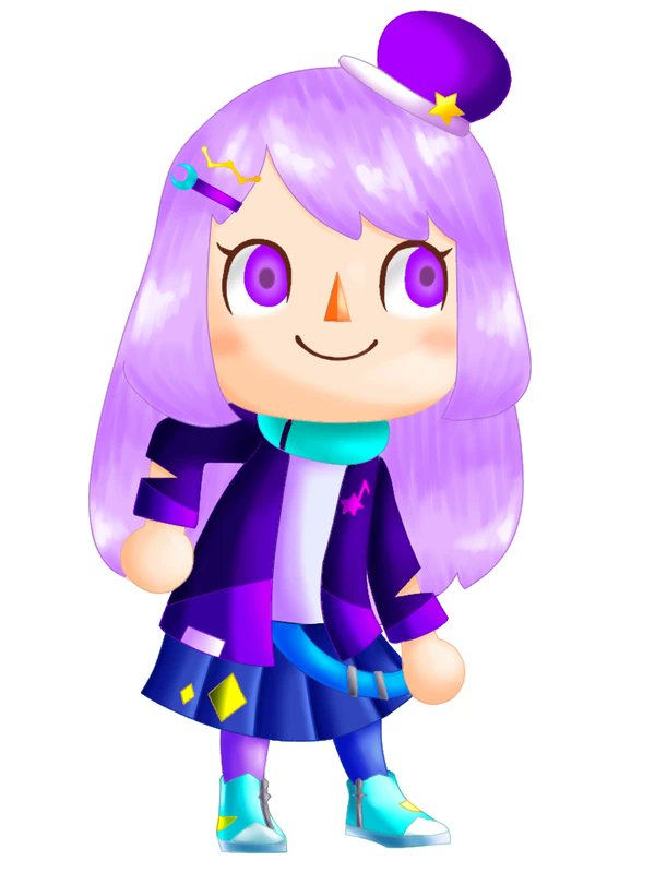 Aminyan2020's tweet image. 朝起きたらどうぶつの森風がトレンド入りしてたので。私は自分で描いたオリキャラのどう森風出す。