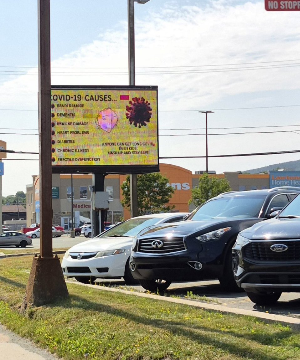 Our latest Covid Awareness Billboard is up in St Johns Newfoundland, Canada. 

Tag as many people as you can, let’s get loud! 

If you’d like to help me place more billboards and continue my work please support and share. 
YerAweSum! 

gofund.me/9983e264