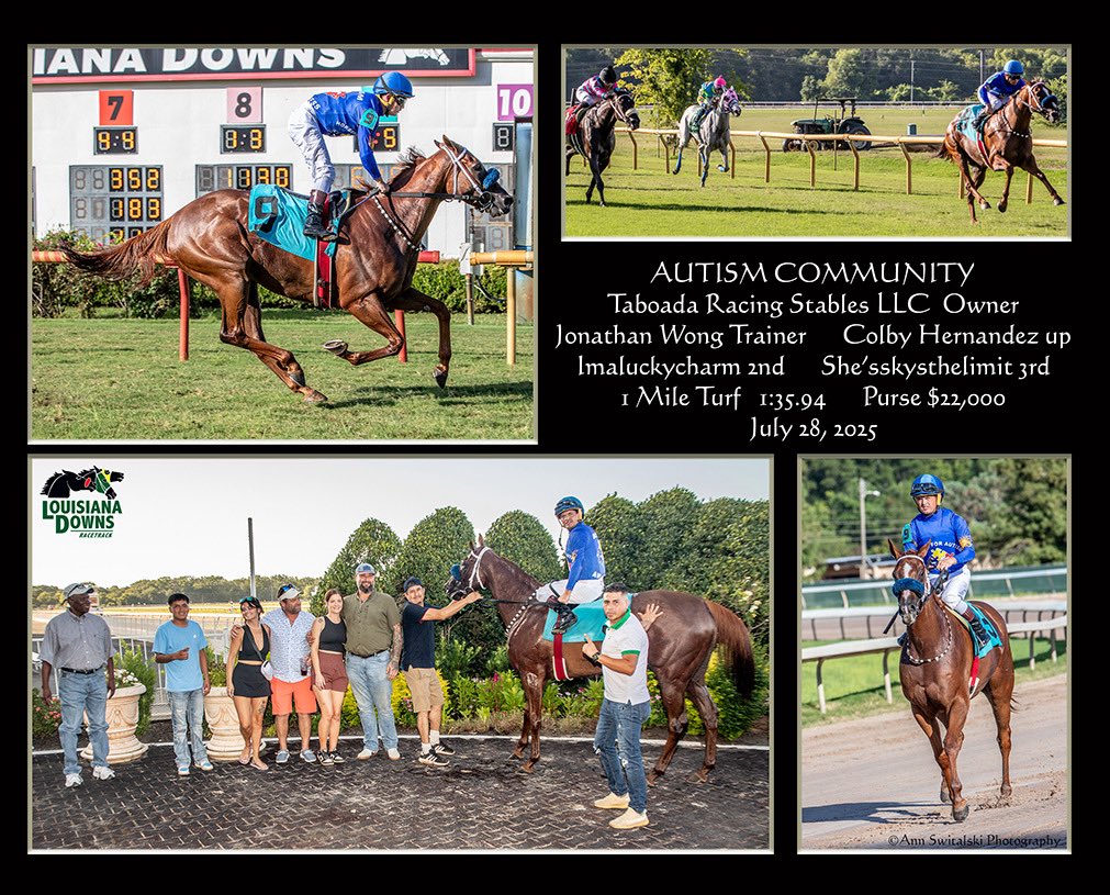 Autism Community scored an easy victory in the feature today <a href="/LouisianaDowns/">Louisiana Downs Racetrack & Casino</a>. Congratulations &amp; thank you to her owners <a href="/jtaboada12/">Johnny Taboada</a> <a href="/RenzoTaboada3/">Renzo Taboada</a> &amp; Colby Hernandez for the perfect ride <a href="/MJVETWong/">M.Wong</a> <a href="/Director_Roxy/">Roxanne Tanner</a> <a href="/keenelandsales/">Keeneland Sales</a>