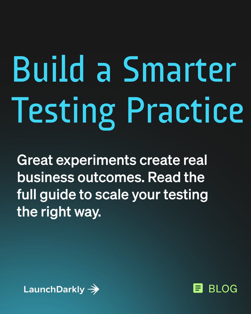 LaunchDarkly's tweet image. Running experiments shouldn’t feel like guesswork.
If you’re testing everything and learning nothing, it’s time to rethink your approach.
Here’s how to design high-impact experiments that lead to real outcomes.
In-depth tutorial: bit.ly/44PAPrE