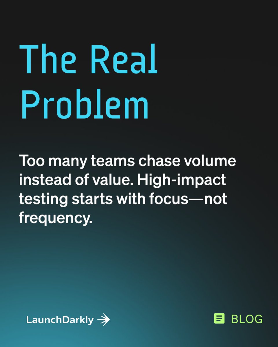 LaunchDarkly's tweet image. Running experiments shouldn’t feel like guesswork.
If you’re testing everything and learning nothing, it’s time to rethink your approach.
Here’s how to design high-impact experiments that lead to real outcomes.
In-depth tutorial: bit.ly/44PAPrE