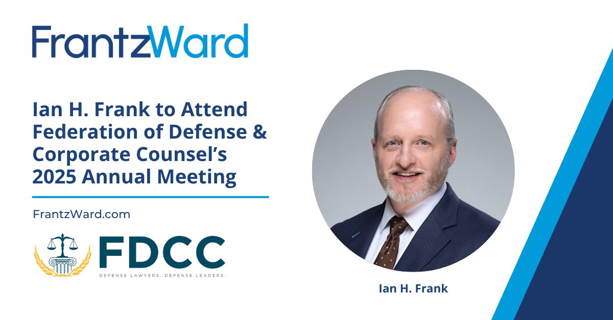 Partner Ian Frank will attend the Federation of Defense &amp; Corporate Counsel’s (FDCC) 2025 Annual Meeting in Park City, Utah. The invite-only event covers the latest legal strategies and shares how to safely and effectively use emerging technologies. hubs.la/Q03zbc9Q0